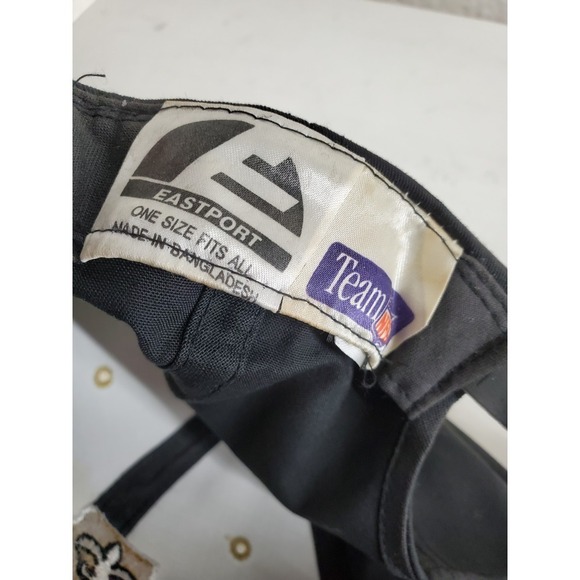 Vtg New Orleans Saints Snapback Hat Cap Onesize Black Gold NFL Eastport READ - Picture 8 of 15